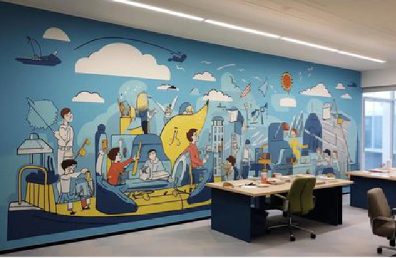 灵宝办公室墙绘的特点。