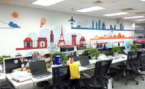 灵宝教你设计办公室墙绘的方法。